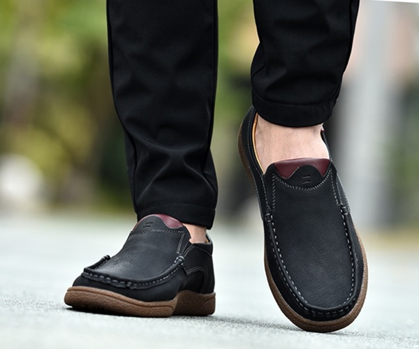 Casual Slip-On Loafers Moccasins Men Genuine Leather Shoes ...