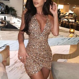 Club Backless Party Bodycon Sexy Mini Sequin Women Dress