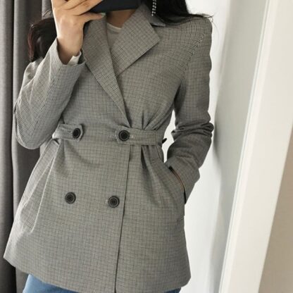 Elegant Double Breasted Autumn Winter Fashion Office Party Women Blazer