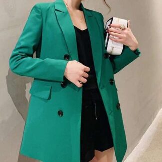 Spring Summer Office Double Breasted Women Blazer Coat