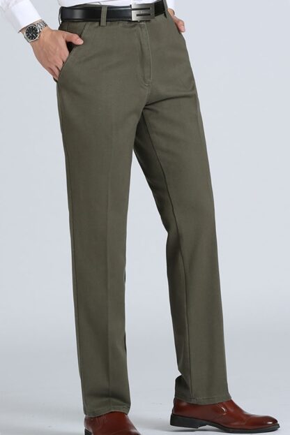 Autumn Winter Warm Fleece Business Formal Men Pants Trousers | cheapsalemarket.com