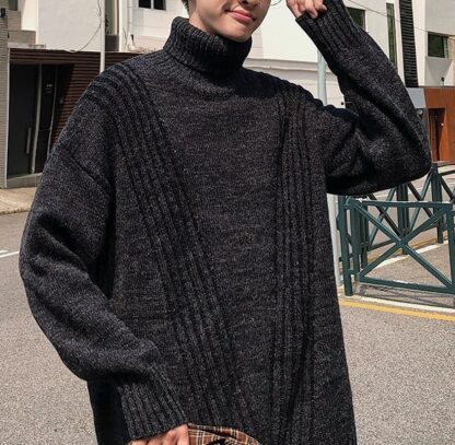 Fashion Elegant Warm Winter Turtleneck Wool Men Pullover Sweater