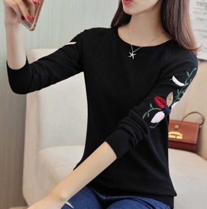 Casual Cotton Slim Floral Women Pullover Sweater