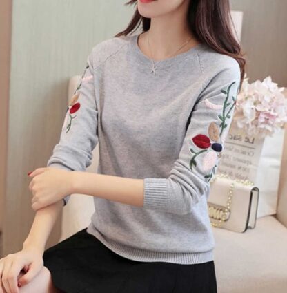 Casual Cotton Slim Floral Women Pullover Sweater