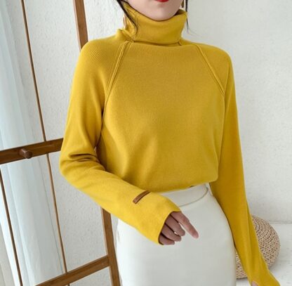 Elegant Fashion Cotton Turtleneck Women Sweater