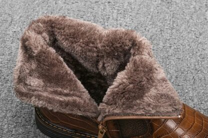 Warm Winter Leather Plush Fur Elegant Fashion Men's Boots