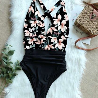 Cute Sexy Floral One Piece Women Swimsuit