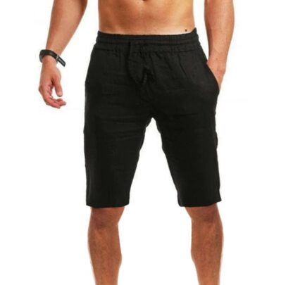 Casual Knee Length Linen Mens Shorts Jogging Pants | cheapsalemarket.com