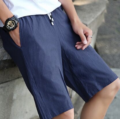 Summer Casual Knee Length Elegant Linen Men Shorts Pants