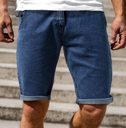 Summer Mid Knee Length Men Short Jeans Denim Pants Shorts