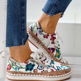 Summer Printed Womens Floral Sneakers Loafers