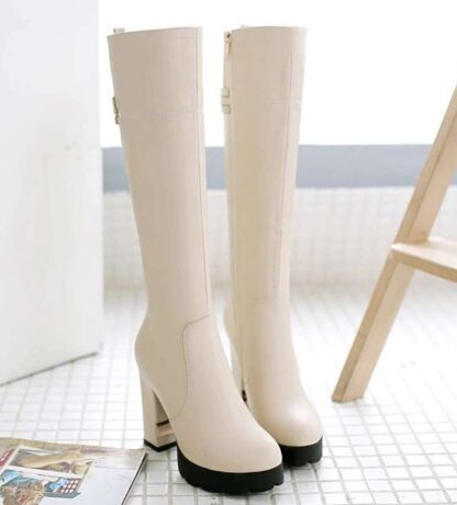 Party Elegant Square High Heels Women Boots