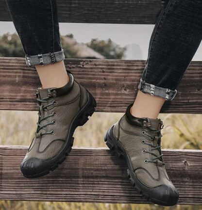 Waterproof Genuine Leather Hiking Winter Warm Plush Men's Boots