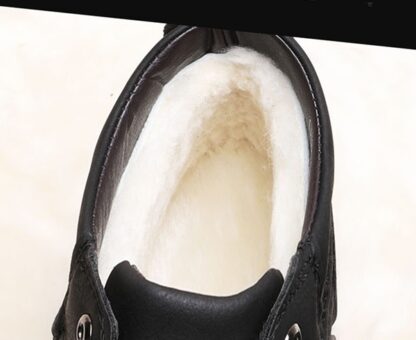 Winter Waterproof Leather Plush Men Snow Boots