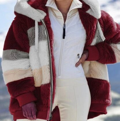 Casual Warm Thick Fleece Faux Fur Women Jacket Coat