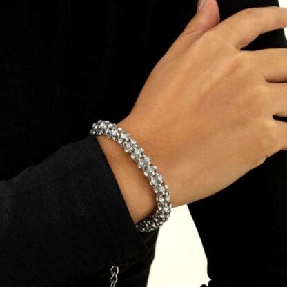 Crystal Bohemia Chunky Link Charm Rhinestone Womens Bracelets Set