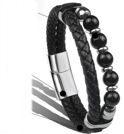 Fashion Stainless Steel Charm Beaded Bracelet