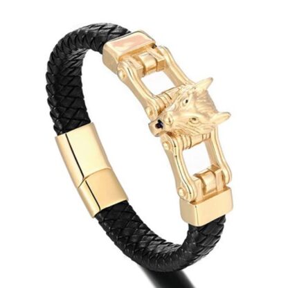 Luxury Punk Animal Wolf Lion Men Bracelet