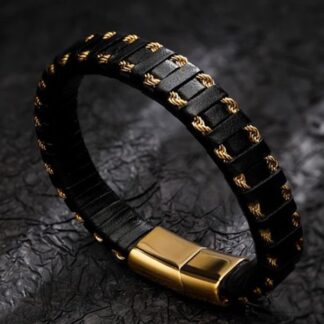 Stainless Steel Leather Classic Men's Bracelet