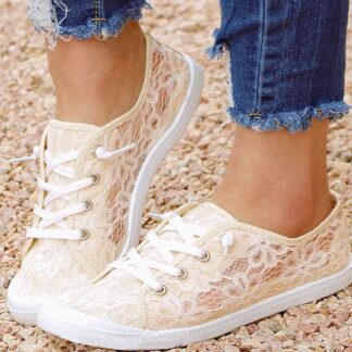 Breathable Summer Cute Floral Lace Mesh Womens Shoes
