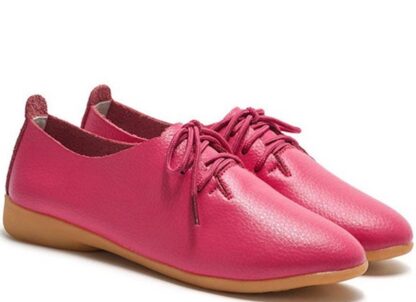 Genuine Leather Lace-up Flat Women's Moccasins Shoe