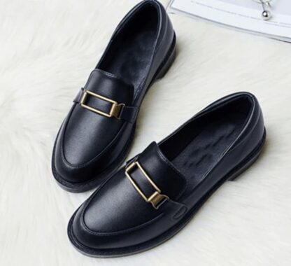 Spring Autumn Genuine Leathe Cute Flat Slip-On Women Loafers Shoes