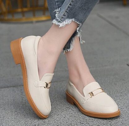 Spring Autumn Genuine Leathe Cute Flat Slip-On Women Loafers Shoes