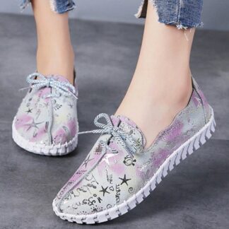 Summer Breathable Lace-up Leisure Women Loafers Flats Shoes