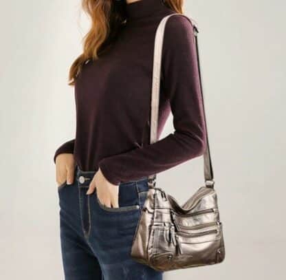 Multi-Layer Elegant Soft Leather Womens Shoulder Bags