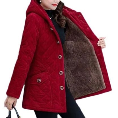 Winter Hooded Padded Fleece Thick Women Jacket