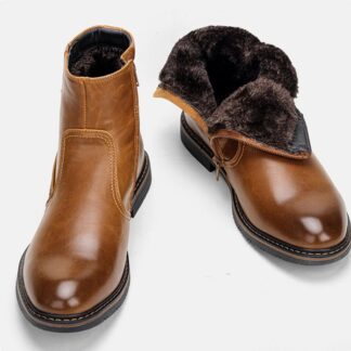 Autumn Winter Slip-On Mid-Calf Mens Boots