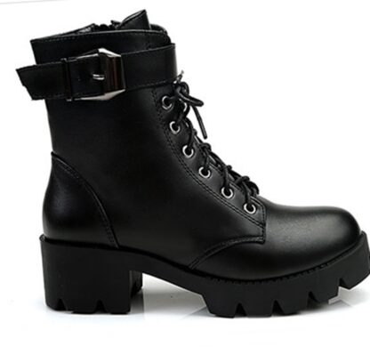 Autumn Winter Warm Lace-up Ankle Womens Motorcycle boots