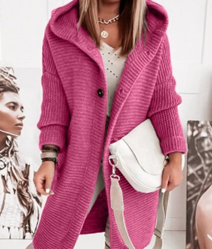 Winter Hooded Long Womens Cardigan Coat Sweater
