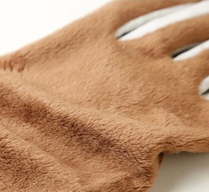 Black Winter Genuine Leather Womens Gloves