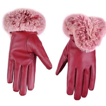 Elegant Winter Warm Fur Fashion Womens Gloves