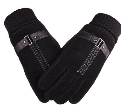 Winter Fashion Genuine Leather Suede Men's Warm Gloves