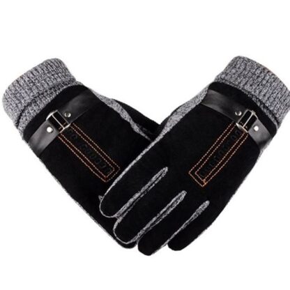 Winter Fashion Genuine Leather Suede Men's Warm Gloves