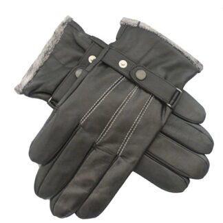 Winter Warm Fleece Genuine Leather Men's Gloves
