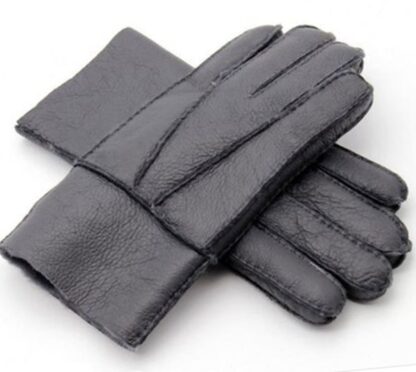 Winter Warm Genuine Leather Fur Mens Gloves