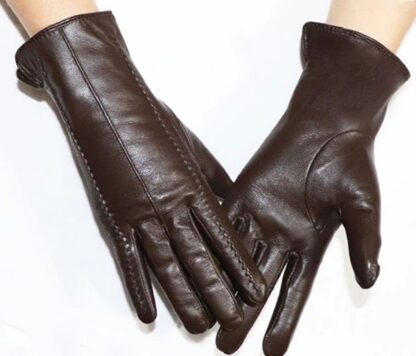 Winter Warm Genuine Leather Thin Elegant Driving Touch Screen Women's Gloves
