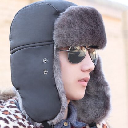 Winter Warm Thicken Fur Mens Ear Flap Cap