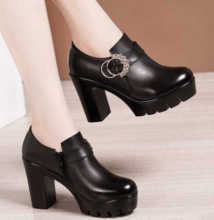 Black Platform Elegant High Heels Office Womens Pump Shoes