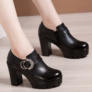 Black Platform Elegant High Heels Office Womens Pump Shoes