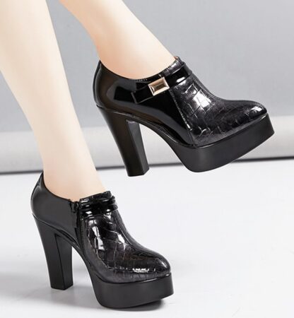 Elegant Platform Pumps High Heel Party Patent Leather Women Shoes