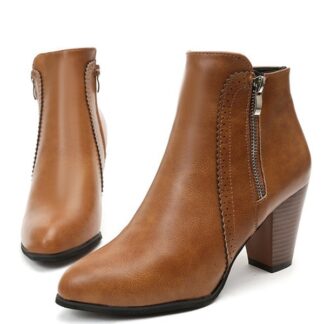 Punk High Heel Pointed Toe Women Ankle Boots