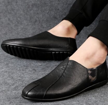 Breathable Slip-on Genuine Leather Summer Men Casual Shoes