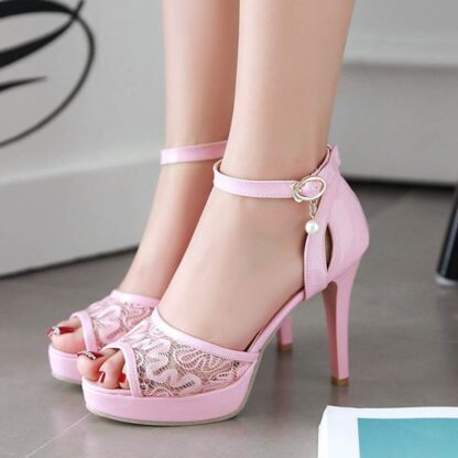 Summer High Heels Dress Lace Women Sandal Shoes