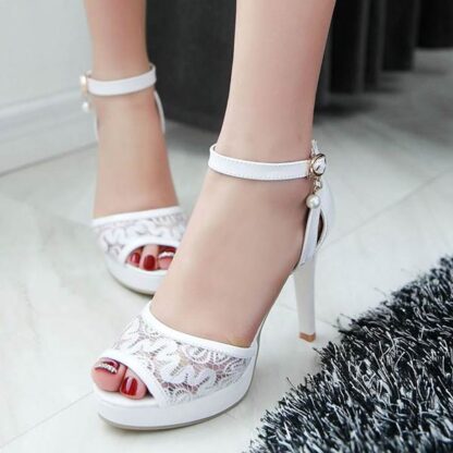 Summer High Heels Dress Lace Women Sandal Shoes