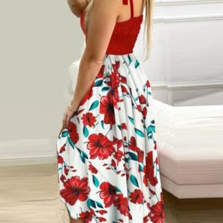 Floral Print Sleeveless Womens Long Maxi Dress
