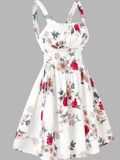 Summer Sleeveless Womens Mini Floral Dresses